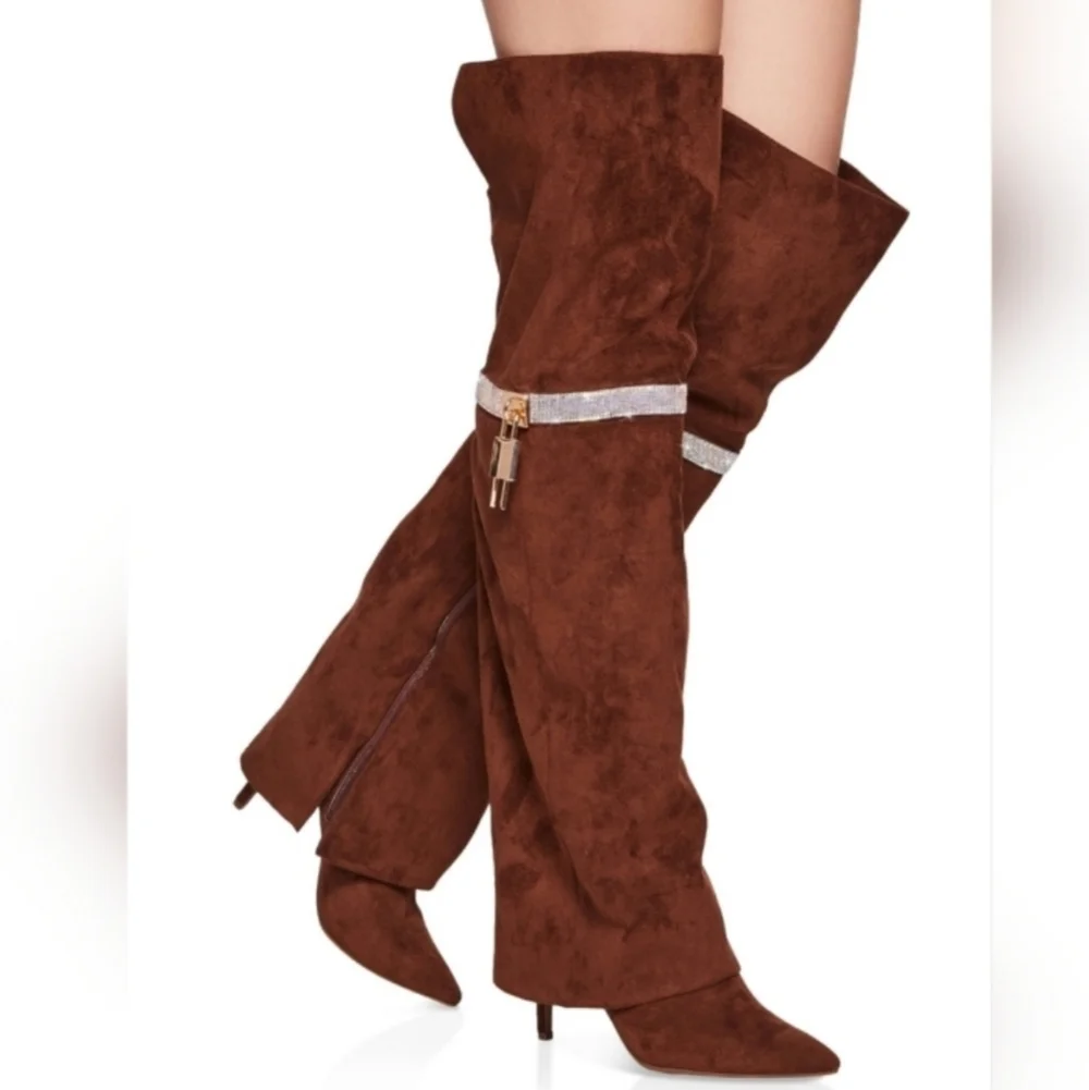 Ladies Brown Over-the-Knee Boots Sz 6.5